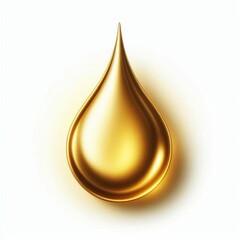 Golden Liquid Droplet Isolated on Clean White Background – Minimalist Macro Photography