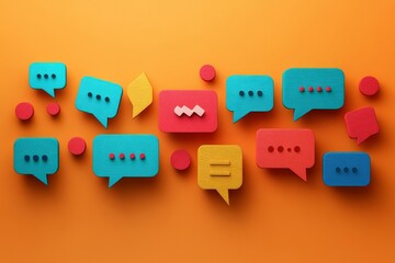 Colorful Speech Bubbles: A vibrant illustration of communication and social media.