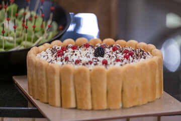 chocolate cake on a table