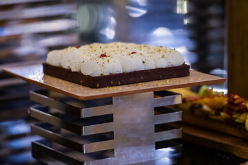 chocolate cake on a table