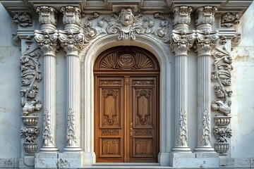 Obraz premium Magnificent Ornate Doorway: A Masterpiece of Classical Architecture