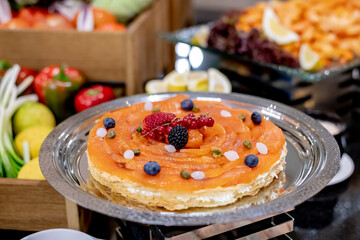 salom dish with dream cheese