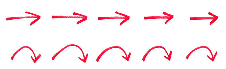 Pfeil Sammlung von roten handgemalten Pfeilen