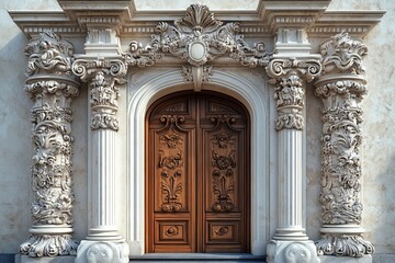 Obraz premium Magnificent Ornate Doorway: A Masterpiece of Classical Architecture