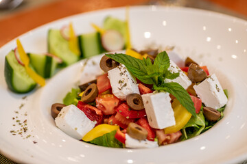 greek salad in a bowl