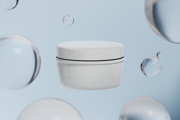 3d illustraion of cosmetic skin care beauty spa cream mockup, bathroom interior, medical healthcare treatment, fashion of makeup, bottle tube of packaging.