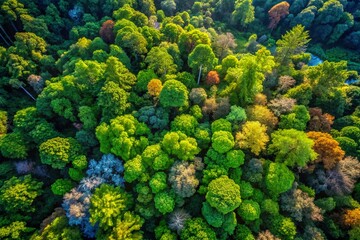Stunning Aerial View of Lush Green Plant Growth in Nature Showcasing the Vibrant Ecosystem and the Beauty of Flora from Above with a Drone Perspective