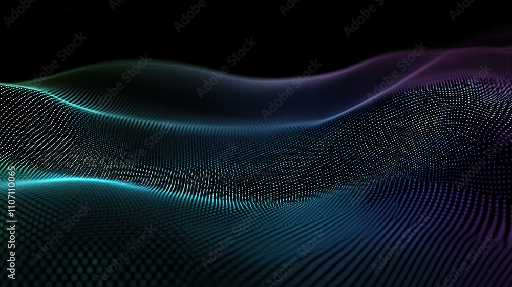 Poster a digital background featuring glowing, interconnected lines in a mesh-like pattern