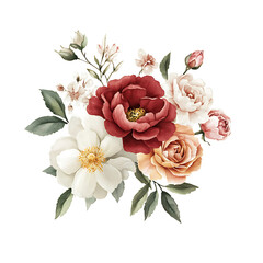 Cute watercolor clipart isolated on white background.
