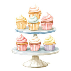 Cute watercolor clipart isolated on white background.