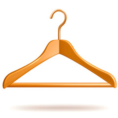 Orange clothing hanger hanging against a plain background ideal for organizing garments and accessories