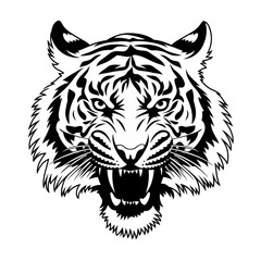 Tiger hed colouring page