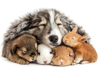 Fototapeta premium banner with cute animals