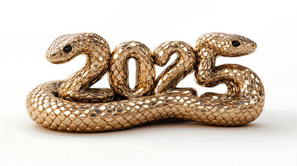 Obraz premium 2025, Chinese New Year, Year of the Snake, Snake, golden metal Year of the Snake icon, Chinese New Year, New Year's Eve, New Year's Day