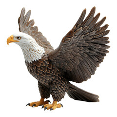 Obraz premium Majestic Eagle with Wings Open on Transparent Background