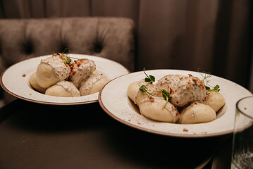 Ukrainian national dish varenyky or halushki