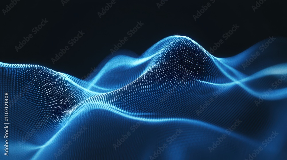 Poster a minimalistic digital background with a light gradient of blue, featuring soft, flowing lines that 
