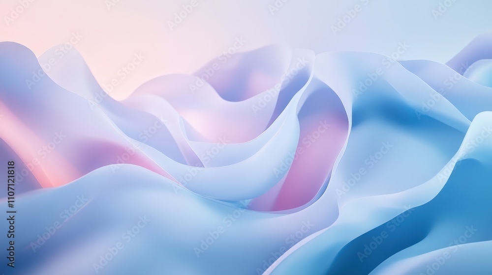 Poster a minimalistic digital background with a light gradient of blue, featuring soft, flowing lines that 