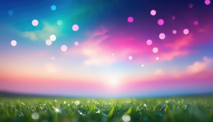 Obraz premium Bright Meadow With Sparkling Rays