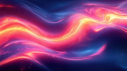 Obraz premium A vibrant, flowing abstract design showcasing swirling colors of pink, orange, and blue against a dark backdrop, evoking a sense of movement and energy.