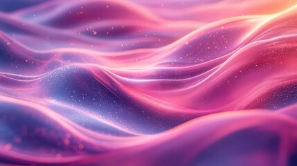 Fototapeta premium A vibrant, abstract image of flowing waves in shades of pink and purple, creating a dreamy, ethereal atmosphere.