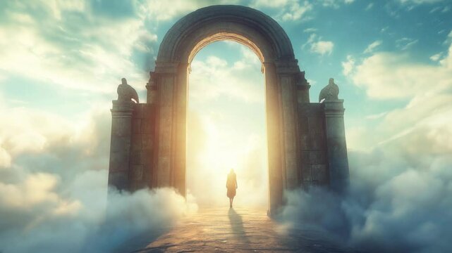 Worship and praise a journey through heavenly clouds to the gates of hope and divine belief