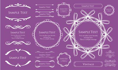 クリスマスモチーフのフレームデザインセット。ゴージャスでエレガントなデザイン素材
