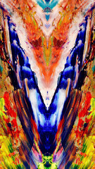 Fototapeta premium Abstract art background . Hand painting artwork on canvas .