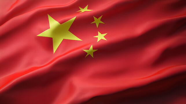Chinese flag with a stock market chart, finance, economy and growth data