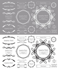 クリスマスモチーフのフレームデザインセット。ゴージャスでエレガントなデザイン素材
