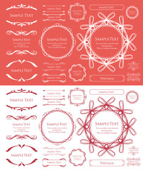 クリスマスモチーフのフレームデザインセット。ゴージャスでエレガントなデザイン素材
