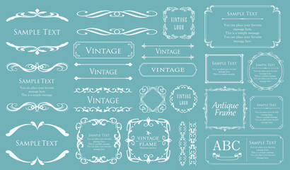 クリスマスモチーフのフレームデザインセット。ゴージャスでエレガントなデザイン素材
