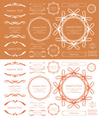 クリスマスモチーフのフレームデザインセット。ゴージャスでエレガントなデザイン素材
