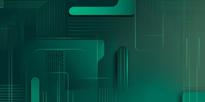 A sleek and modern gradient background in shades of deep teal transitioning to emerald green. Subtle geometric patterns overlay the gradient, adding texture and sophistication. Ideal for tech or