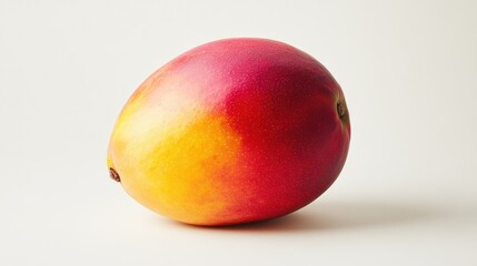 Ripe mango, whole, vibrant colors, isolated on white background.