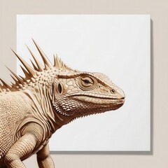 Fototapeta premium Spiny iguana portrait, white isolated background.