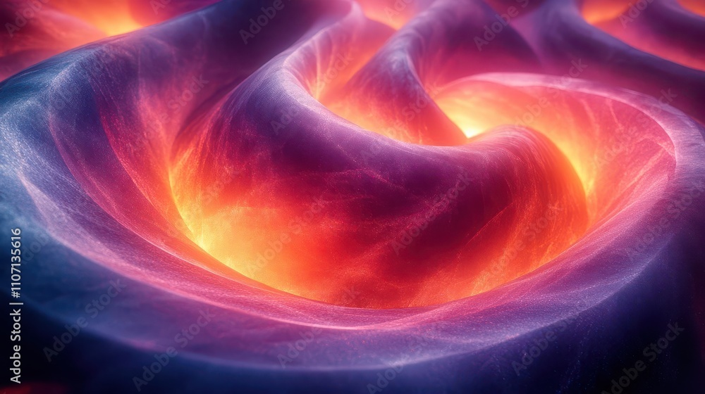 Poster a vibrant, swirling abstract image featuring luminous flames in a dynamic, fluid pattern, creating a
