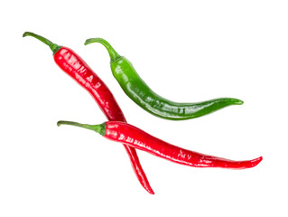 red and green hot chili peppers