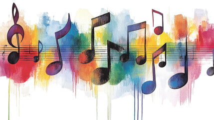 Elegant black background with music notes, a visual symphony for music lovers, composers, and creative projects