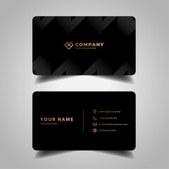 Black and gold business card elegant design vector template