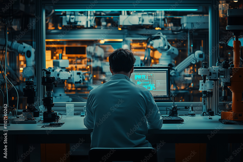 Leinwandbilder engineer conducts testing in advanced robotic laboratory environment