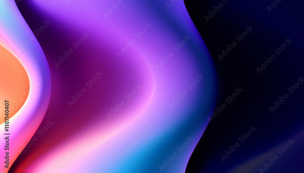 Poster abstract colorful wavy shapes wallpaper. modern curvy background with motion effect. generative ai