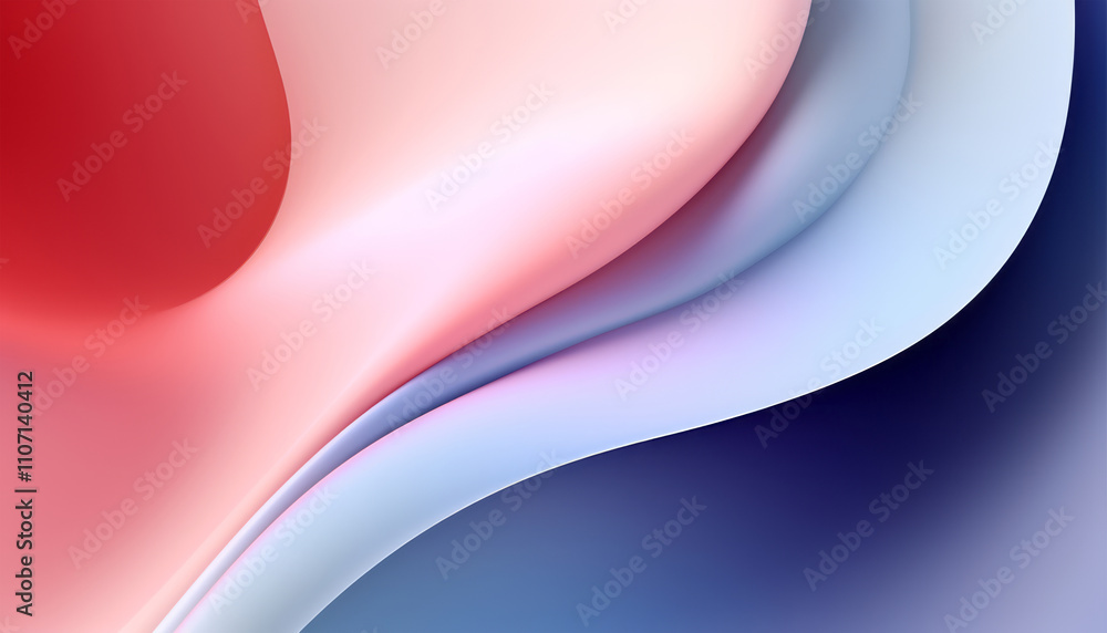 Poster Abstract colorful wavy shapes wallpaper. Modern curvy background with motion effect. Generative ai