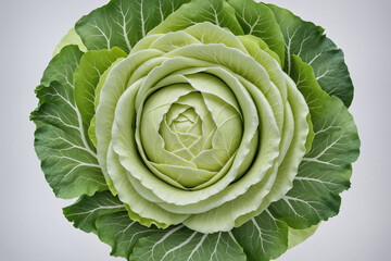 Obraz premium A head of cabbage photographed to resemble a blooming rose.