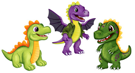 Fototapeta premium A vibrant birthday celebration with dinosaurs, a big cake, sweets, and colorful balloons, festive decorations for a kids' party, a fun atmosphere with balloons and delicious treats.