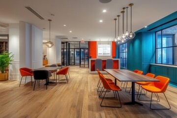 Family-style coworking cafe with shared tables, open conversations, and warm, welcoming staff encouraging community bonds