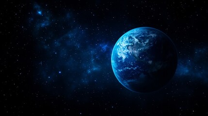 Obraz premium Blue Planet Earth in Space with Stars