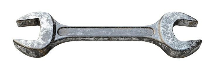 Isolated Metal Wrench on Transparent Background