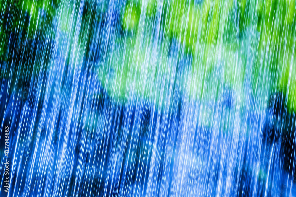 Poster abstract digital rain texture, bold neon blue and green lines cascading dynamically, futuristic and 
