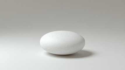 Single white smooth, round, solid object on plain background.